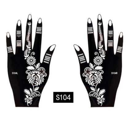 2-Pc Set Temporary Tattoo stencil 25 designs Body Art Men Women Indian Henna Pattern Beauty Waterproof Fake Arm Hand Reusable Tattoo