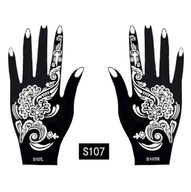 2-Pc Set Temporary Tattoo stencil 25 designs Body Art Men Women Indian Henna Pattern Beauty Waterproof Fake Arm Hand Reusable Tattoo