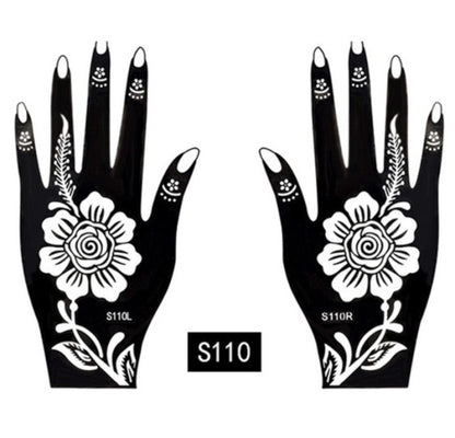 2-Pc Set Temporary Tattoo stencil 25 designs Body Art Men Women Indian Henna Pattern Beauty Waterproof Fake Arm Hand Reusable Tattoo