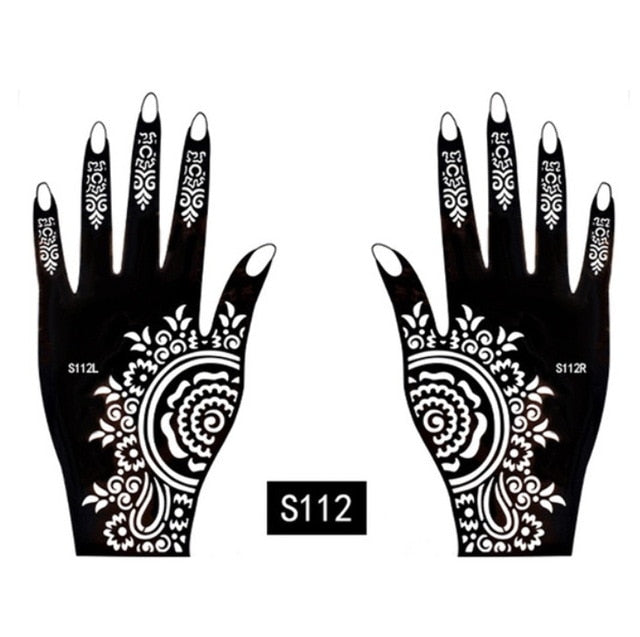 2-Pc Set Temporary Tattoo stencil 25 designs Body Art Men Women Indian Henna Pattern Beauty Waterproof Fake Arm Hand Reusable Tattoo