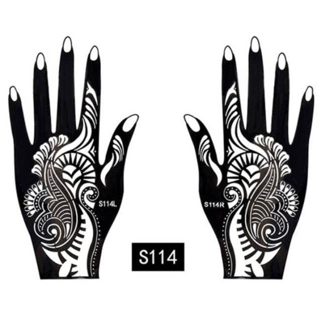 2-Pc Set Temporary Tattoo stencil 25 designs Body Art Men Women Indian Henna Pattern Beauty Waterproof Fake Arm Hand Reusable Tattoo