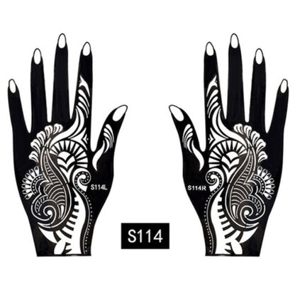 2-Pc Set Temporary Tattoo stencil 25 designs Body Art Men Women Indian Henna Pattern Beauty Waterproof Fake Arm Hand Reusable Tattoo