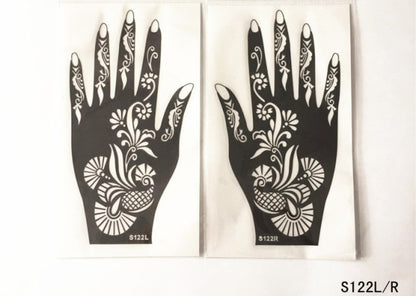 2-Pc Set Temporary Tattoo stencil 25 designs Body Art Men Women Indian Henna Pattern Beauty Waterproof Fake Arm Hand Reusable Tattoo