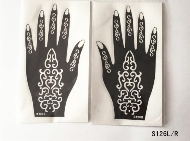 2-Pc Set Temporary Tattoo stencil 25 designs Body Art Men Women Indian Henna Pattern Beauty Waterproof Fake Arm Hand Reusable Tattoo