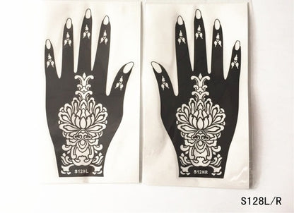 2-Pc Set Temporary Tattoo stencil 25 designs Body Art Men Women Indian Henna Pattern Beauty Waterproof Fake Arm Hand Reusable Tattoo