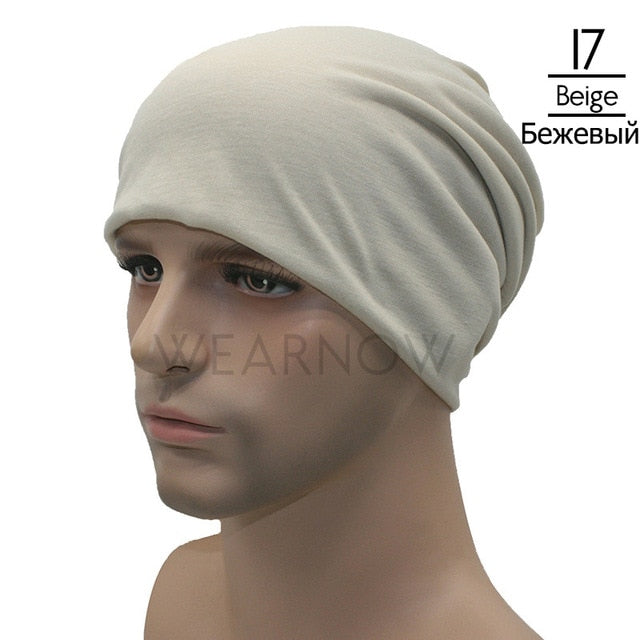 Polyester Beanie Men's Hat for Women Beany Female Cotton Hats Breathable Hip Hop Beanies Sick Bonnet Balaclava CZX8