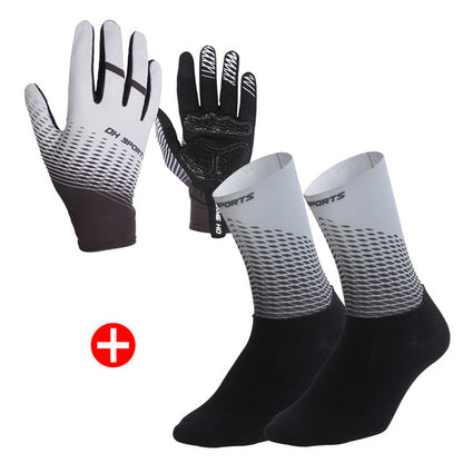 1Pair Half /Full Finger Cycling Gloves With 1Pair Cycling Socks Men Women Sports Bike Gloves Racing  Bicycle Set