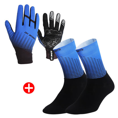 1Pair Half /Full Finger Cycling Gloves With 1Pair Cycling Socks Men Women Sports Bike Gloves Racing  Bicycle Set