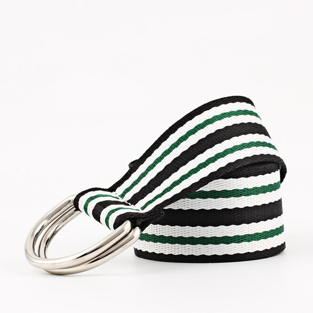 Stylish Checkerboard Belt Canvas Waist Belts Waistband Casual Style Checkered Black White Belt