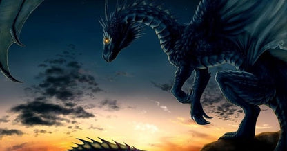 Dragon Sunset 5D Diamond Painting Kits for Kids Diamond Drill Crystal Rhinestone Embroidery Art Kits for Kid Home Wall Décor