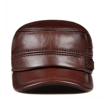 Real Leather Fashionable Cap Hat New Fashion Style Soft Leather Unisex Crafted Head Cover Buckle Strap