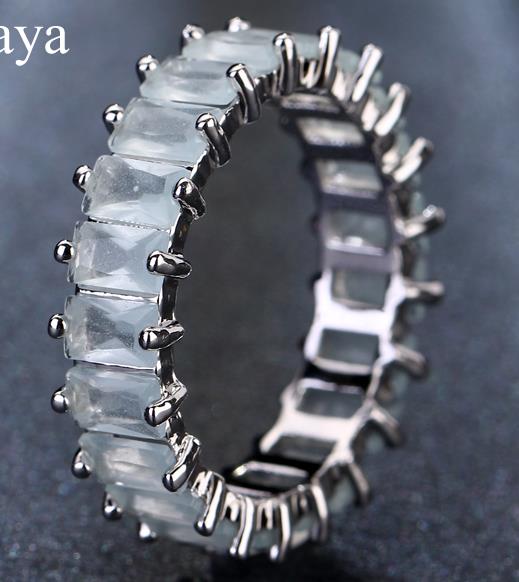 EMMAYA Austrian Zircon Silver Color Unique Design CZ Ring Paved Fashion Women Ring Jewelry