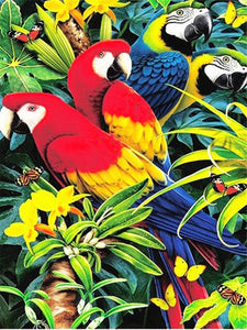 Diamond Art Painting Kit Pair of Parrots DIY Drill Select Square Round Diamonds Crafts Embroidery Rhinestone Painting Home Decoration