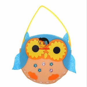 DIY Handbag Children Craft Toy Mini Bag Non-woven Cloth Colorful Handmade Bag Cartoons Animals Children Handbags