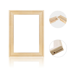DIY Nature Pine Solid Wooden Frame Sturdy Inner Picture Photo Frames for Canvas Wall Art Diamond Oil Paintings