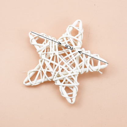 10/15/20cm Rattan Star frame Artificial flowers Wreaths Christmas decoration For Home DIY Handmade Door Hanging wedding wall