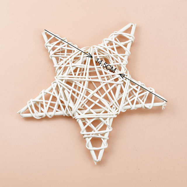 10/15/20cm Rattan Star frame Artificial flowers Wreaths Christmas decoration For Home DIY Handmade Door Hanging wedding wall