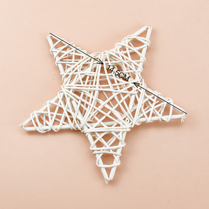 10/15/20cm Rattan Star frame Artificial flowers Wreaths Christmas decoration For Home DIY Handmade Door Hanging wedding wall