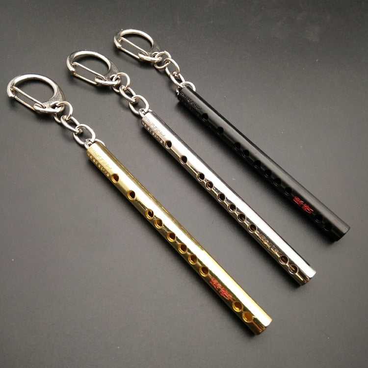 Mo Dao Zu Shi Keychain Flute Metal Mini Pocket Musical Instrument Keychain Cosplay Prop Accessories Flute Keyring Key Chain Pendant