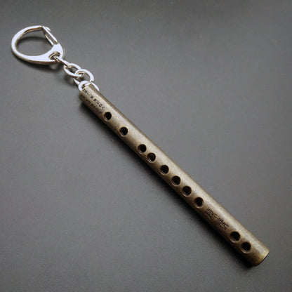 Mo Dao Zu Shi Keychain Flute Metal Mini Pocket Musical Instrument Keychain Cosplay Prop Accessories Flute Keyring Key Chain Pendant