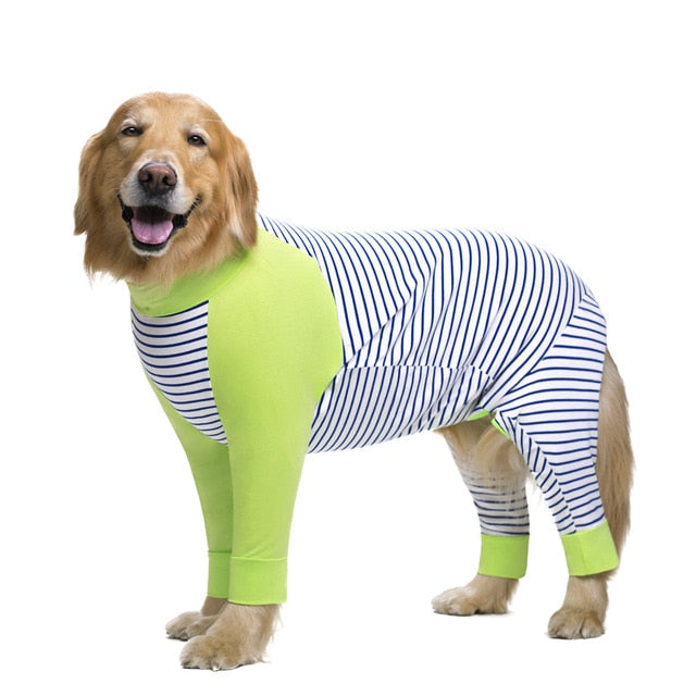 Striped Large dog clothes Cartoon Pajamas For gril boy Dogs Coat 4 Legs Dog Jumpsuit Sweatshirt Dog Clothing Pets Clothing