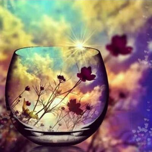 Red Flowers 5D DIY Diamond Painting Kits for Adults Wine Glass Gem Art Crafts for Women Men Rhinestone Embroidery Arts Home Décor