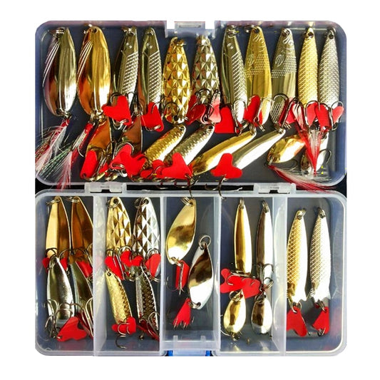 Hot Brilliant Metal Jig  Spoon Fishing Lure Set 10/20/25/35 PCS Sequin Kit Bait Fishing Tackle Wobblers Pesca Isca Artificial