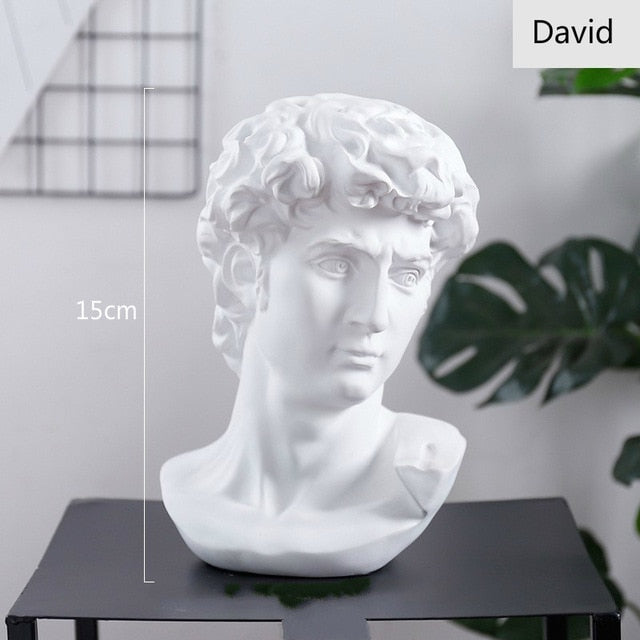 World Famous Statue Retro Art Resin Head Skull Sculpture Sketch Model David Moliere Home Decoration Accessories Modern Figurine