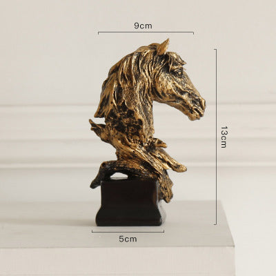 Sculpture Horse Head Abstract Ornaments Decoration For Home Handcrafts Figurine Miniature Model Desk Decor Accessories Statue