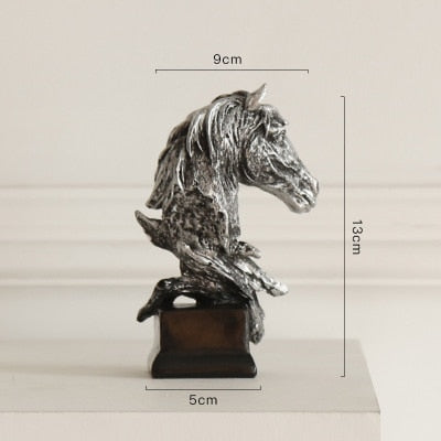 Sculpture Horse Head Abstract Ornaments Decoration For Home Handcrafts Figurine Miniature Model Desk Decor Accessories Statue