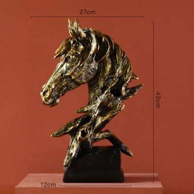 Sculpture Horse Head Abstract Ornaments Decoration For Home Handcrafts Figurine Miniature Model Desk Decor Accessories Statue