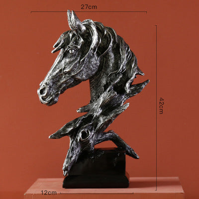 Sculpture Horse Head Abstract Ornaments Decoration For Home Handcrafts Figurine Miniature Model Desk Decor Accessories Statue