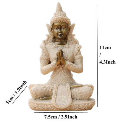 Buddha Statue Nature Sandstone Thailand Buddha Sculpture Hindu Fengshui Figurine Meditation Miniature Home Decor