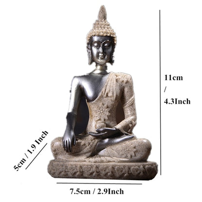 Buddha Statue Nature Sandstone Thailand Buddha Sculpture Hindu Fengshui Figurine Meditation Miniature Home Decor