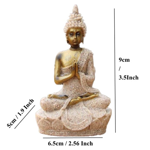 Buddha Statue Nature Sandstone Thailand Buddha Sculpture Hindu Fengshui Figurine Meditation Miniature Home Decor