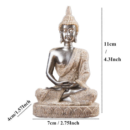 Buddha Statue Nature Sandstone Thailand Buddha Sculpture Hindu Fengshui Figurine Meditation Miniature Home Decor