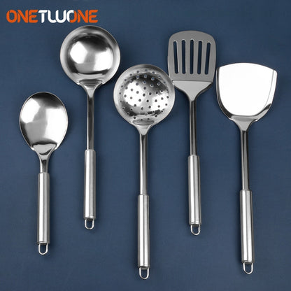 Kitchen Cooking Utensil Set Stainless Steel Cookware Colander Spoon Spatula Shovel Kitchen Tools