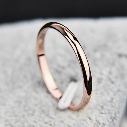 Titanium Steel Anti-allergy Smooth Simple Wedding Couples Rings Black Rose Gold Silver Gold Bijouterie for Man or Woman Gift