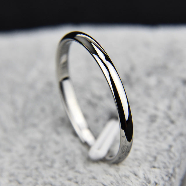 Titanium Steel Anti-allergy Smooth Simple Wedding Couples Rings Black Rose Gold Silver Gold Bijouterie for Man or Woman Gift