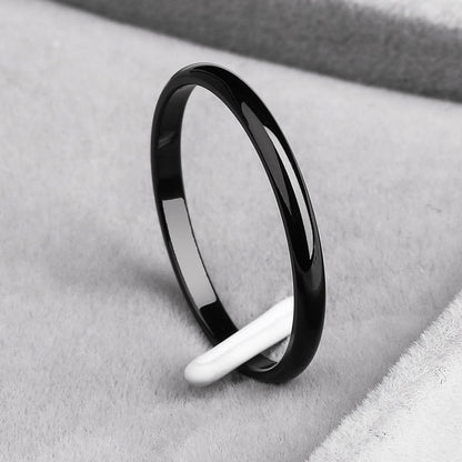 Titanium Steel Anti-allergy Smooth Simple Wedding Couples Rings Black Rose Gold Silver Gold Bijouterie for Man or Woman Gift