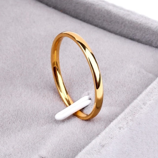 Titanium Steel Anti-allergy Smooth Simple Wedding Couples Rings Black Rose Gold Silver Gold Bijouterie for Man or Woman Gift