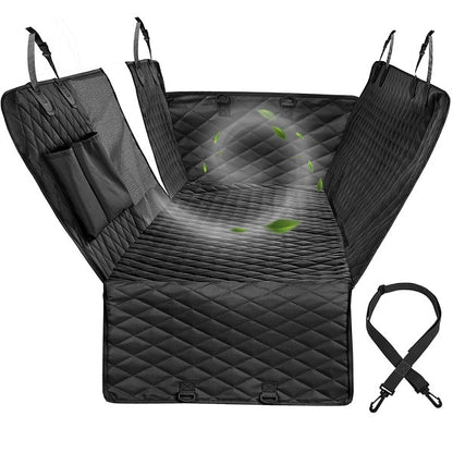 Dog Car Seat Cover See Through Mesh Waterproof Pet Carrier Car Rear Back Seat Mat Hammock Cushion Protector with Zipper And Pockets