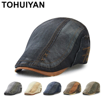 Classic Newsboy Cap Men Hat Vintage Cotton Gatsby Caps Casual Baker Boy Hat Casual Boina Flat Cap For Man Chapeau Homme