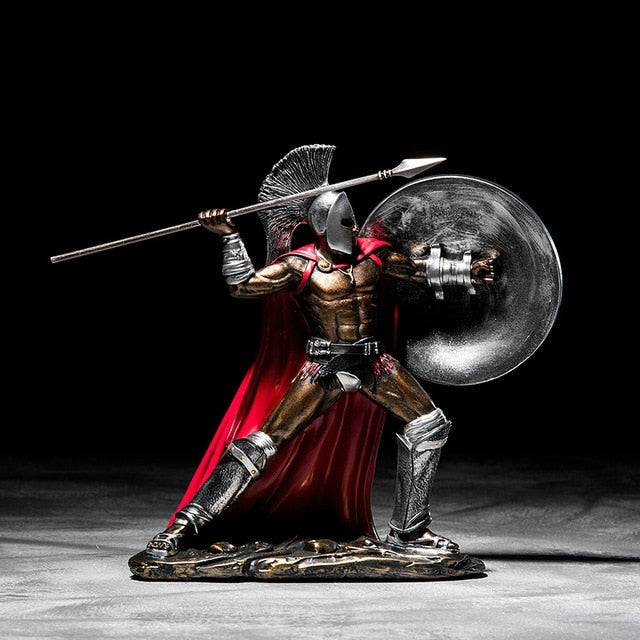 Ancient Rome Ornament Retro Spartan Character Model Resin Craft Figurines Home Decor Spartan Warrior Statue Figure Decorate Gift