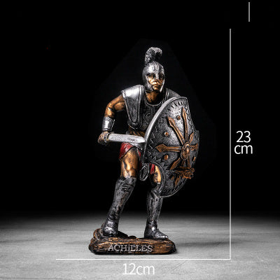 Ancient Rome Ornament Retro Spartan Character Model Resin Craft Figurines Home Decor Spartan Warrior Statue Figure Decorate Gift