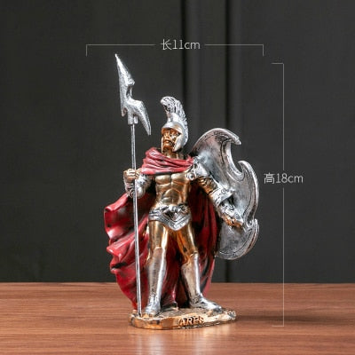 Ancient Rome Ornament Retro Spartan Character Model Resin Craft Figurines Home Decor Spartan Warrior Statue Figure Decorate Gift