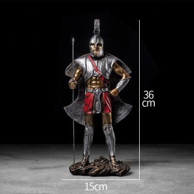 Ancient Rome Ornament Retro Spartan Character Model Resin Craft Figurines Home Decor Spartan Warrior Statue Figure Decorate Gift