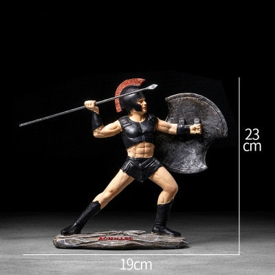 Ancient Rome Ornament Retro Spartan Character Model Resin Craft Figurines Home Decor Spartan Warrior Statue Figure Decorate Gift