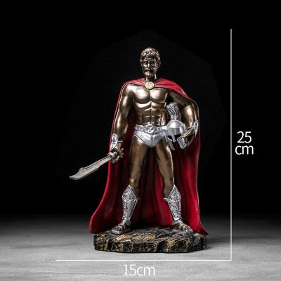 Ancient Rome Ornament Retro Spartan Character Model Resin Craft Figurines Home Decor Spartan Warrior Statue Figure Decorate Gift