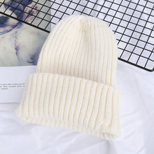 Load image into Gallery viewer, Winter Solid Color Wool Knit Beanie Women Fashion Casual Hat Warm Female Soft Thicken Hedging Cap Slouchy Bonnet Ski
